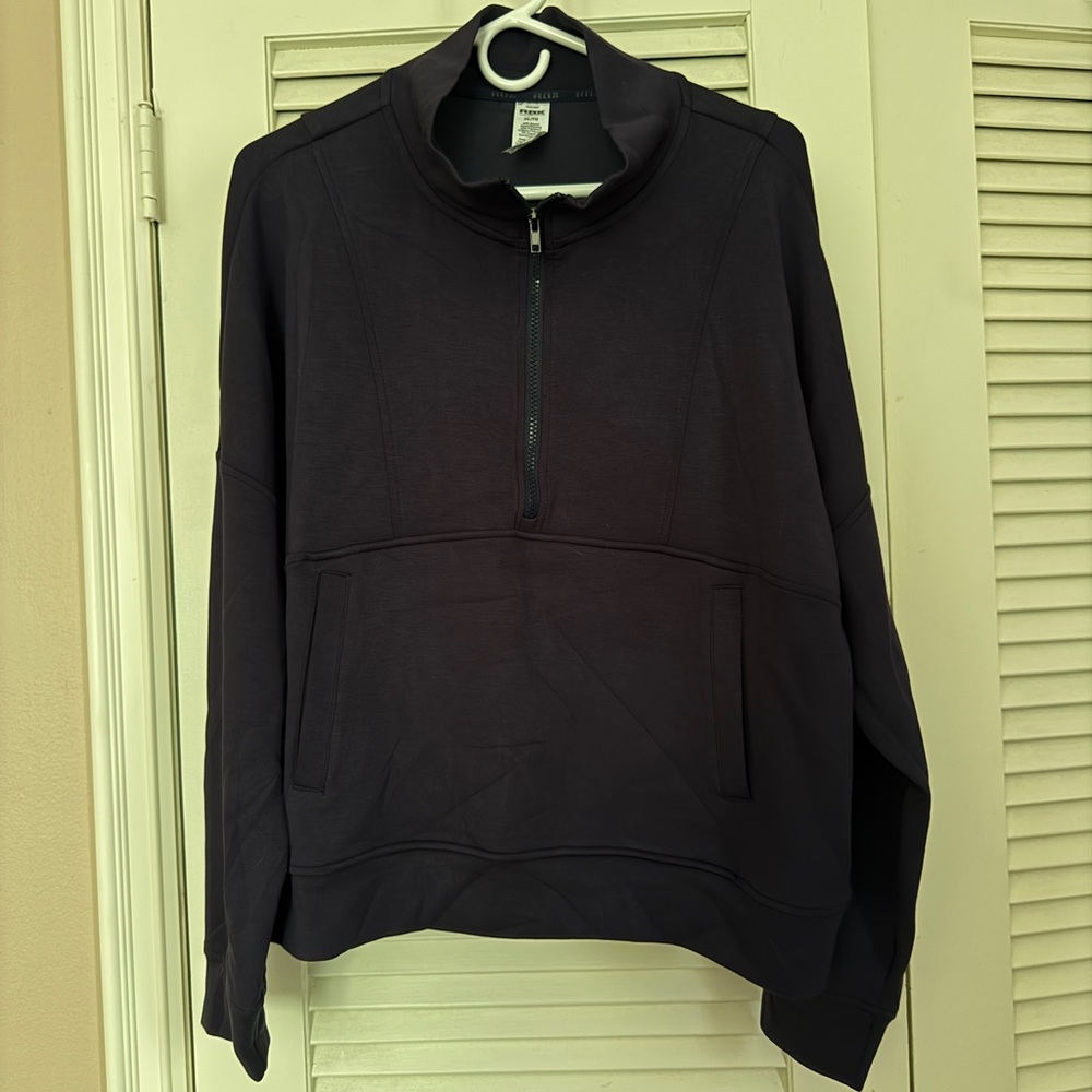 RBX Women's Navy Half-Zip Scuba 3/4 Zip with Matching workout pants